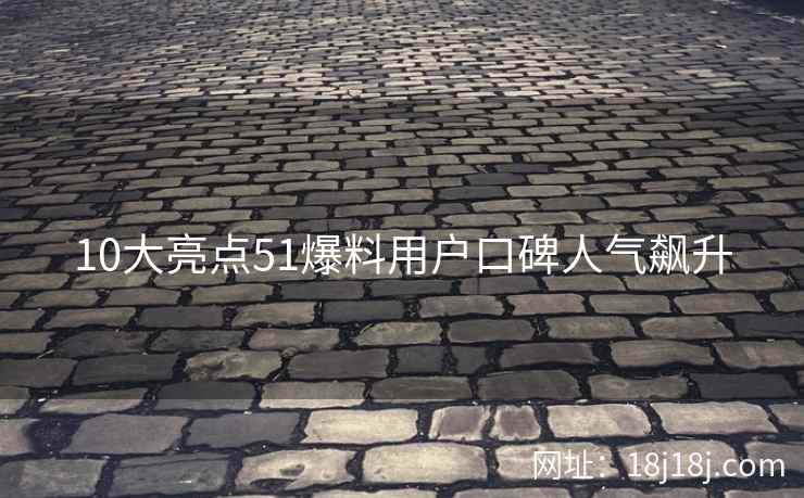10大亮点51爆料用户口碑人气飙升