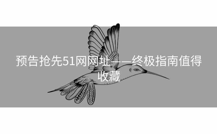 预告抢先51网网址——终极指南值得收藏